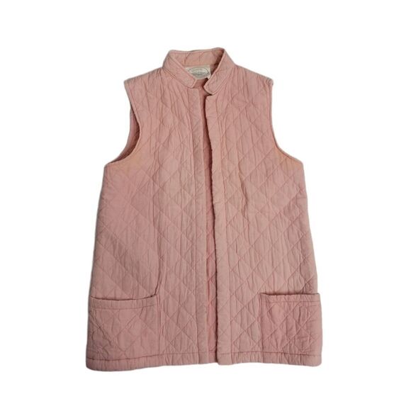 VINTAGE 70s vest Laura Ashley‎ quilted pink top M - Picture 1 of 8